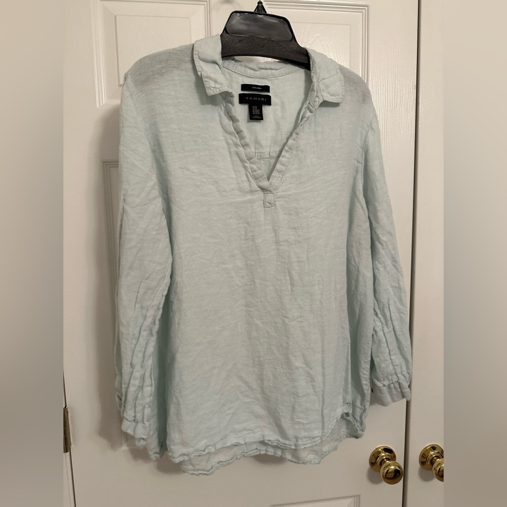 100% Linen Blouse Tahari